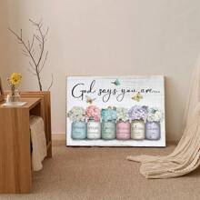 1 件简约文字帆布画秋季桌面装饰装饰品适用于客厅、卧室、厨房墙壁艺术印刷、家庭、办公室装饰、送给她或他的节日礼物无框和有框艺术品送给家人和朋友的特殊节日礼物