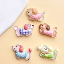 10 件混合卡通小狗 DIY 配件 - 耳环、发夹、文具、手机壳、钥匙扣、杯子、鞋子装饰、冰箱贴、珠宝制作用品 - 彩色 - 查看 7