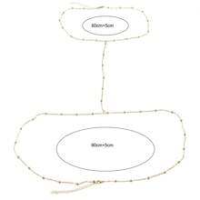 18K Gold Plated Stainless Steel Round Ball Design Body Chain Necklace For Women, Minimalist Style For Beach Wear'