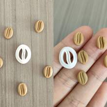 1pc/2pcs Handmade DIY Coffee Bean Silhouette Shape Soft Clay Mold Earrings Stud Jewelry Cutter - White - View 6