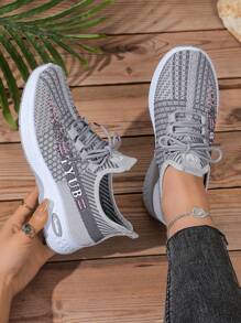 Women's Anti-Slip Soft-Sole Comfortable Sneakers, Lightweight Running Shoes, Versatile Spring/Autumn New Fashion - Grey - View 1