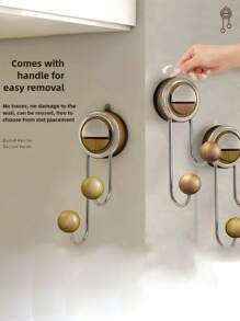 1/2pcs Suction Cup Hook, Wall Installation Without Punching, Metal Material, Strong Load-Bearing, Invisible Design, Easy To Install, Modern Style, Suitable For Bathroom, Home Decoration, Practical Hook Home Bathroom Decor Bathroom Organizer Summer