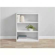 White 3-Shelf Bookcase With Adjustable Shelves For Customized Storage Solutions