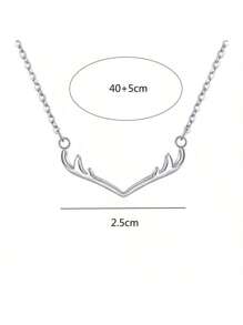 1 件鹿角项链，简约精致锁骨链，独特设计个性化配饰，适合女性的圣诞节/生日礼物，适合日常佩戴 - 7 - 查看 5