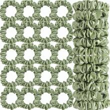 20pcs Solid Color Versatile Satin Scrunchies, Suitable For Women 14+ Years Old, Won't Damage Hair, Elegant Hair Scrunchie Hair Accessory Hair Ties Scrunchy Hair Ties Ponytail Head Accessories Elastic Band Beauty Home Hair Accessories - Multicolor - View 14