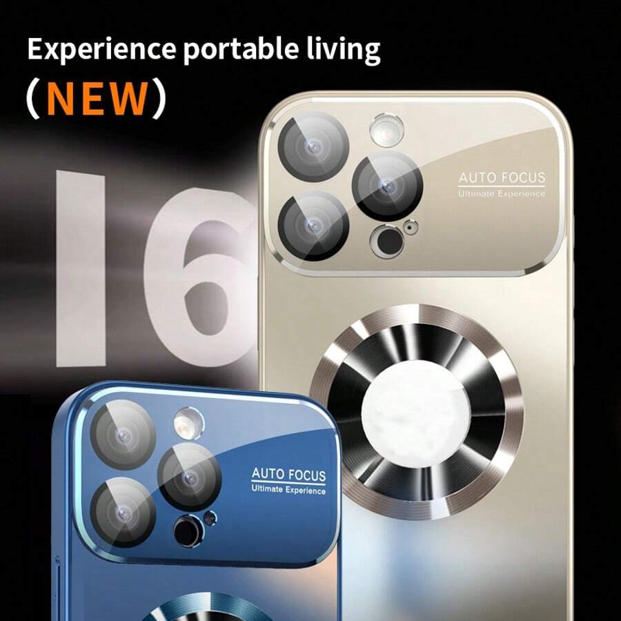 Magnetic Phone Case With Oversized Transparent Window & Logo Cutout Compatible With IPhone 11/12/13/14/15/16 Pro Max - Black - View 1
