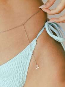 1PC Handmade Initial Body Chain Waist Belly Chain Drop Chain Personalized Minimalist Gold Beachwear Custom Beach Summer Jewelry Alphabet Name