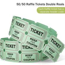 1 rollo de 1000 boletos de rifa en azul, verde y morado (múltiples opciones de color), rollo doble, boletos para eventos, entrada, recompensa de clase, recaudación de fondos y premios (500 pares), útiles escolares, de vuelta al colegio