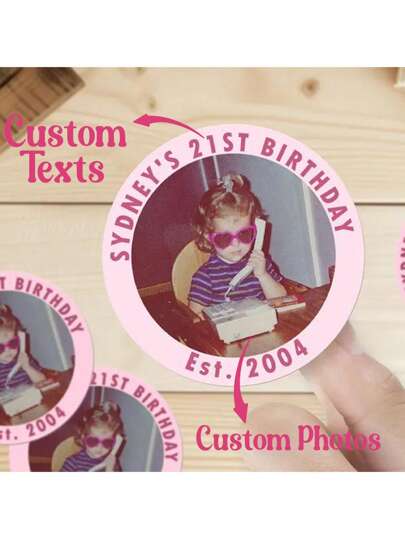 Custom 21st Photo Stickers, Twenty First Birthday Sticker, Personalized Stickers For Birthday Party, Bachelorette, Bach Trip, Custom Stickers, Birthday Favor, 30th Birthday, Party Sticker, Photo Stickers, Custom Photo Sticker, Photo Gift Tags, Birthday Sticker, 21st Stickers, Multi-Functional, Ornamental, For School, School Supplies, Back To School, For Teacher Gifts, For Dorm Rooms, For Teacher, College Students, University Students, Freshman, Sophomore, Underclassmen, Desert Fall Cozy,Office Décor