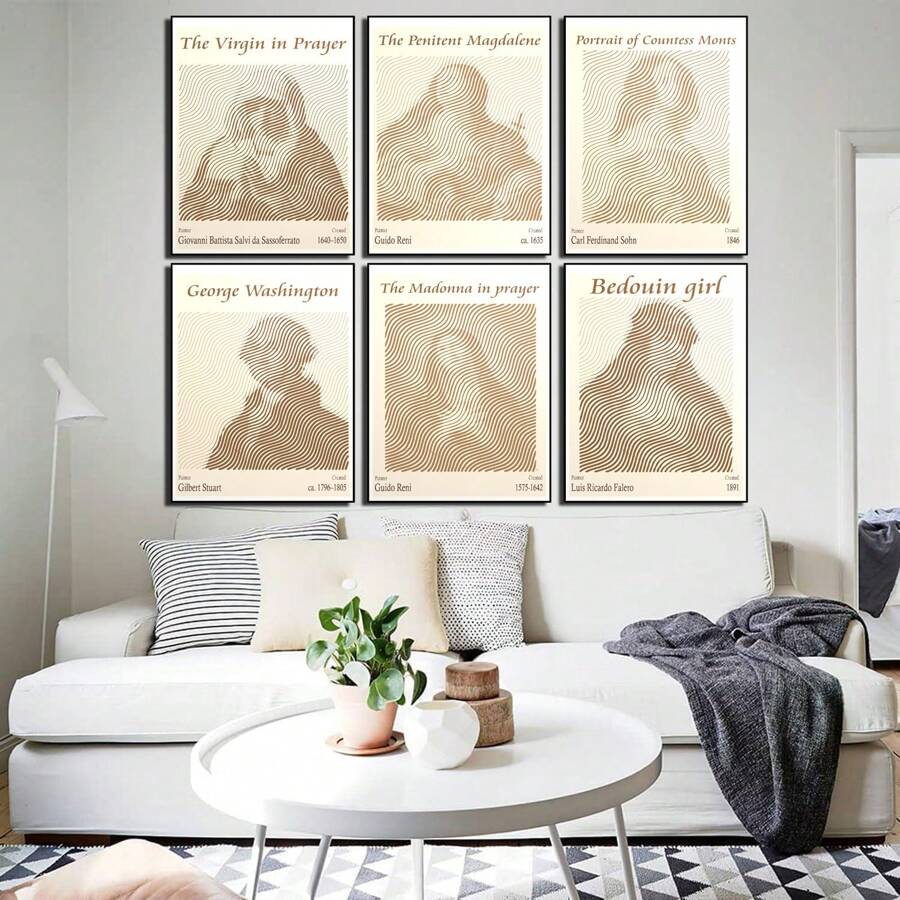 1pc Pop Modern Wall Arts Posters Minimalist Abstract Portrait Art Canvas Printing Posters Dormitory Living Room Bedroom Home Decoration (Unframed-Style)