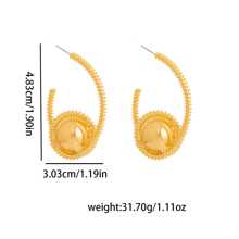 1 Pair European & American Exaggerated Design Metal Faux Pearl Earrings, Fashionable Unique High-End Earring Accessories