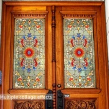 Reusable Modern Static Cling Window Film, PVC Decor Sticker With Floral Pattern For Privacy, Easy To Apply Vinyl Decal, Suitable For Home And Office Decoration - Translucent On Both Sides
