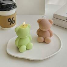 DIY Cute Bear Shaped Silicone Candle Mold, Animal Scented Candle Sitting Bear Plaster Mold