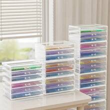 علبة تخزين شفافة كبيرة السعة ، حامل أقلام للطلاب والموظفين ، منظم قرطاسية وشريط ، ملحقات متعددة الوظائف لمكتب، مناسبة لحفظ الأقلام والرصاص والألوان - صندوق تخزين متعدد الطبقات للمكتب - إكسسوار مكتبي متنوع ومرتب - علبة تخزين للطلاب والبيت - هدية موسم المدرسة والعيد اليوم الوطني
