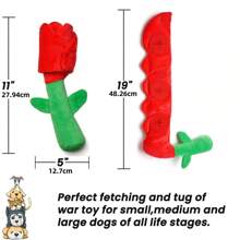 狗狗益智玩具，玫瑰狗狗玩具，狗狗生日玩具，丰富的吱吱作响的皱纹零食分配器狗狗玩具，适合中小型犬 - 彩色 - 查看 2