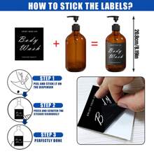 LEAPAIR 1/2/3Pcs 500ml/16.9oz Refillable Lotion Dispensers Bottles Bath Shampoo Conditioner Dispenser Shower Bottle For Bathroom Empty Container With Labels,Hand And Dish Soap Dispenser Set Kitchen Items Kitchen Accessories Kitchen Kitchen Tools - Multicolor - View 4