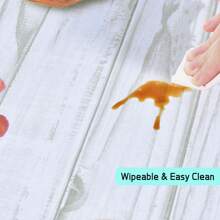 1pc Round PVC Tablecloth With Flannel Backing, Elastic Edge Design, Waterproof Oil-Proof Wipe Clean Vinyl Table Cover For Round Table