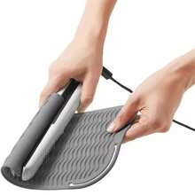1 pieza Alfombrilla de silicona y estuche de viaje para herramientas de peinado, alfombrilla de silicona portátil resistente al calor para plancha del cabello, rizador, almohadilla aislante antideslizante y resistente al calor para herramientas de peinado, para viajes