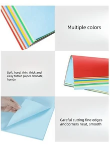 50pcs Of Colored Cardstock In 10 Colors, A4 Origami Art Paper Set For Crafts And Drawing.