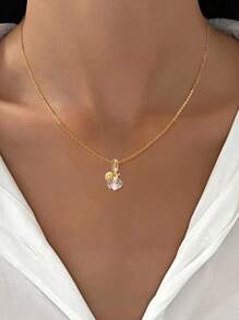1 pieza Collar de mujer de plata de ley 925 con cuentas de circonita brillante, un regalo de aniversario precioso para la novia