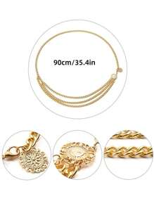 1pc Alloy Unique Body Chain Vintage Tassel Multi-Layer Waist Chain