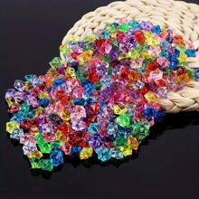 500pcs Artificial Ice Cubes - Transparent Colored Crystal Stones, Fake Ice Cubes For DIY Photography Props, Acrylic Ice Blocks For Fish Tank Decor Gifts Birthday Graduation - Multicolor - View 8