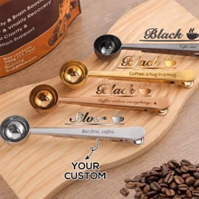 Personalised Coffee Scoop Custom Coffee Bag Clip 2 In 1 Multicolor Measuring Spoon Engraved Coffee Scoop Groomsmen Gift Coffee Lover Gift - Multicolor - View 10