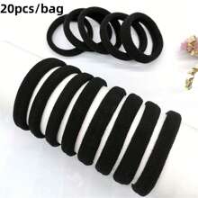 400个/300个/50个/20个彩色女士发圈，无缝渐变发圈，弹性发绳，不伤发圈，糖果色弹性发带，卷发毛巾圈，家居浴室装饰，秋季装饰，返校季发饰 - 彩色 - 查看 20