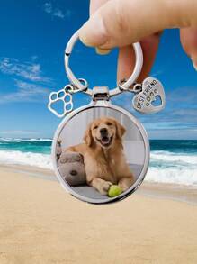 定制狗狗照片钥匙扣：宠物爱好者的个性化配饰 - 送给狗主人的贴心礼物 - 女士装饰钥匙扣 - 感恩节礼物 - 客製化鑰匙圈 - 查看 3