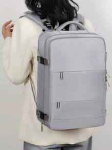 Waterproof Executive Laptop Backpack, Ideal For Travel And School, With Shoe Compartment - Xám - Xem 3