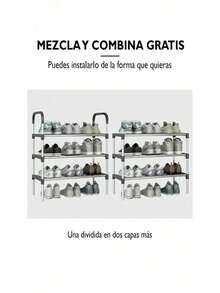 6-Tier Shoe Rack In Aluminum And PP – Multifunctional, Sturdy And Compact Organizer For Shoes And More - 6-Tier Shoe Rack – Vertical Storage For Shoes And Accessories, Durable And Easy-To-Assemble Design.