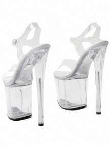 WUXIN H&P Women's 8 In Clear Platform Heels Ankle-Strap Sexy, 8 In Pole Dance High Heel Clear Platform, 20 Cm Exotic Clear Platform Pole Dancer Heels Shoes Stiletto - 無色 - 查看 5