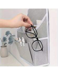 1 件多用途壁挂式储物收纳盒，双口袋和网状侧隔层，适用于宿舍、衣柜、居家和办公室必需品，其他材料