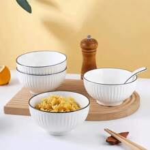 Ceramic Bowl Set - Elegant White Porcelain, Perfect For Pasta, Soups And More - Microwave And Dishwasher Ready - Perfect For Christmas, Thanksgiving And Family Gatherings, Pasta Bowls, Ramen, Pho, Cereal Bowls