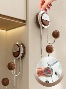 1/2pcs Suction Cup Hook, Wall Installation Without Punching, Metal Material, Strong Load-Bearing, Invisible Design, Easy To Install, Modern Style, Suitable For Bathroom, Home Decoration, Practical Hook Home Bathroom Decor Bathroom Organizer Summer