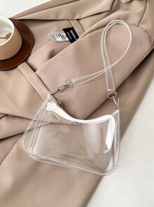 Transparent Shoulder Bag, Stadium Approved Clear Bag For Concerts, Unisex Sports Events PVC Bag