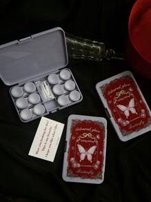 eyekan 六格套装：Y2K风格可爱酷炫蝴蝶印花隐形眼镜收纳盒 - 護理盒套裝 - 查看 13