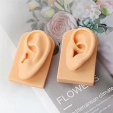 Modèle en silicone avec caractéristiques sensorielles artificielles humaines. Oreilles, yeux, bouche, nez pour l'enseignement, la pratique, le choix des oreilles, l'acupuncture des oreilles, les boucles d'oreilles, les appareils auditifs. Modèle en gel de silice.
