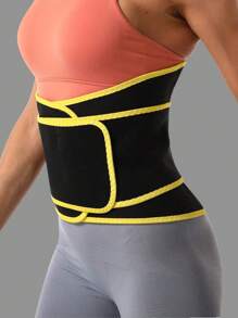 1 件塑身运动腰部训练束腰带，双层收腹腰带，吸汗运动腰部修剪器健身房配件