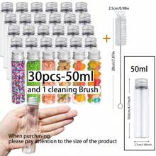 1/5/10/30个塑料试管45ml/50ml/110ml透明塑料试管口香糖试管，浴盐瓶圣诞生日礼物透明塑料试管，食品接触级试管瓶，糖果瓶，带螺旋盖的塑料试管 - 彩色 - 查看 14