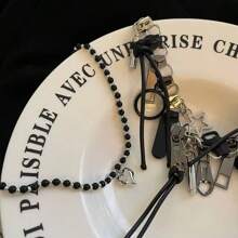 1 Piece Unisex Multi Zipper Pendant Necklace, Punk Style Design, Versatile Wear - Multicolor - View 3