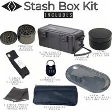 Waterproof Stash Box With Lock – Complete Combo Storage Kit Featuring Essential Accessories - Default - View 2