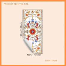 Reusable Modern Static Cling Window Film, PVC Decor Sticker With Floral Pattern For Privacy, Easy To Apply Vinyl Decal, Suitable For Home And Office Decoration - Translucent On Both Sides