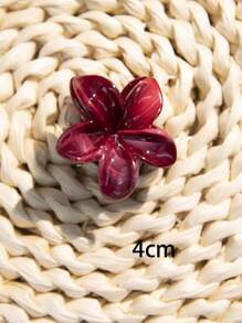 3个装/女士仿珍珠色鸡蛋花造型发夹，轻巧塑料夹，时尚优雅纯色发爪，日常佩戴、休闲派对、束发等场合的理想发饰，白色情人节、秋季、旅行、美发工具、女士配饰、发饰、秋季、美发工具、发饰、美妆配饰、礼物、旅行、女士礼物、发饰、女士圣诞袜填充物、成人圣诞袜填充物、成人圣诞袜填充物、发饰、女士配饰、圣诞袜填充物、成人发饰、发饰、女士礼物创意、美妆圣诞袜填充物、女士礼物花朵发夹 - 紅色 - 查看 5