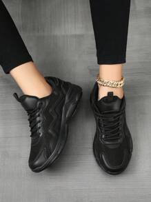 Women's Casual Sports Shoes, Lolita Style, Breathable & Lightweight Running Shoes, Fashionable Casual Trainers, Non-Slip Leather & Mesh Sneakers For Women, Ideal For Outdoor, Party, School