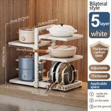 One Pot Rack, Expandable Pot Storage Rack, Large Capacity Pot Lid Storage Rack, Used For Storing Pot Lids, Pots, Enamel Pots And Cutting Boards, Kitchen Supplies, Kitchen Organizers And Storage