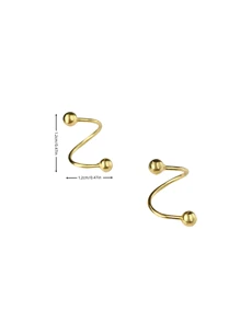 1 Paar goldene spiralförmige Eisen-Legierungs-Ohrstecker, geeignet für den täglichen Freizeittrag