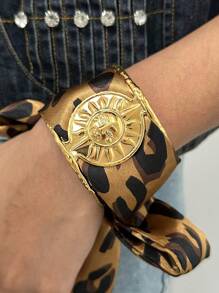 5pcs 18K Gold Plated Stainless Steel Exaggerated Thick Gold Bangle Bracelets, Bohemian Style Gifts For Women, Gold Bracelets, Women's Jewelry, Ins Style, Delicate Gifts