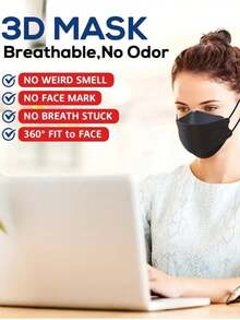 50pcs KN95 Disposable Face Masks: 4-Layer Breathable Safety Masks, Suitable For Men & Women - Protect Against PM2.5 And Respiratory Hazards, 95% Filtration Efficiency, 3D Fish Shape, Reusable, Pull-Up Closure, Low-Allergen Polypropylene Material