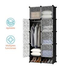 Closet Armable Ropero Zapatero Recamara Organización Rack Moderno Asthetic - Gris Claro - Ver 4